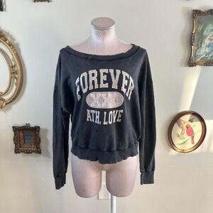Diesel‎ Washed Black Graphic Sweatshirt "Forever Ath Love" Powered by Diesel